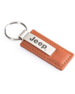 AUG BROWN LEATHER JEEP KEY CHAIN