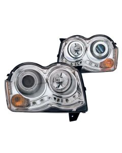 Anzo USA 111232 Projector HALO Headlights with Clear Lense Amber Bulb (CCFL) (HID) for 08-10 Jeep Grand Cherokee WK