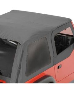 Rampage Products 1097351623 Frameless Trail Top Replacement Sailcloth Passenger Side Tinted Window in Black Diamond for 97-06 Jeep Wrangler TJ with Rampage Frameless Trail Top ONLY