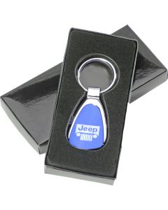 AUG TEAR DROP JEEP GRILLE KEY CHAIN BLU