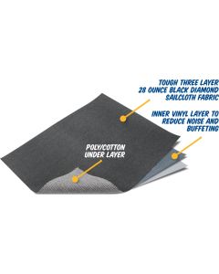 QuadraTop  Premium Sailcloth Replacement Soft Top in Black Diamond  for 07-18 Jeep Wrangler JK 2 Door