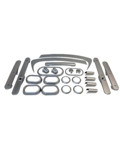 Crown Automotive RT27032 Brushed Silver Interior Trim Kit for 07-10 Jeep Wrangler Unlimited JK 4 Door with Automatic Transmission & Power Windows