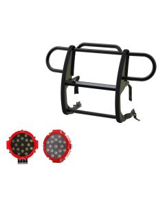 Black Horse Grille Guard Kit w/7" Red LEDs 18-23 JL/JT