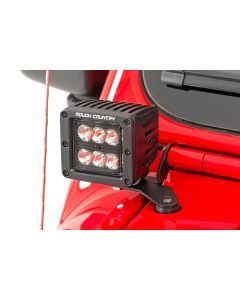 Rough Country  2in LED Cube Light Lower Windshield Kit for 18-25 Jeep Wrangler JL & Gladiator JT