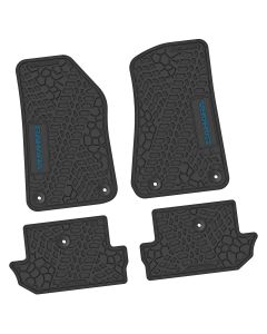 18-24 Jeep JL 2 Dr Front and RearTire Tread/Scorched Earth Scene w/ Sahara Insert - Black w/ Dark Blue Insert