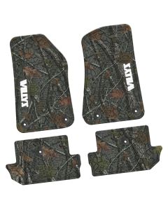 FlexTread  Tire Tread/Scorched Earth Scene Front & Rear Floor Liners with WILLYS Logo for 18-23 Jeep Wrangler JL