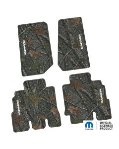 14-18 Jeep JKU 4 Dr Front and Rear -Tire Tread/Scorched Earth Scene w/ Sahara Insert - Rugged Woods w/ White insert