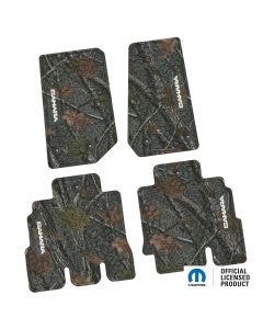 14-18 Jeep JKU 4 Dr Front and Rear -Tire Tread/Scorched Earth Scene w/ Sahara Insert - Rugged Woods w/ White insert