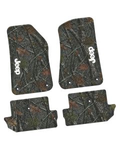 18-24 Jeep JL 2 Dr Front and RearTire Tread/Scorched Earth Scene w/ JEEP Insert - Rugged Woods w/ White insert