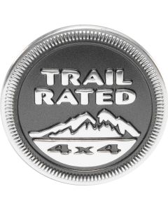 Mopar 55157318AB "Trail Rated 4x4" Badge in Dark Gray for 05-15 Jeep Vehicles