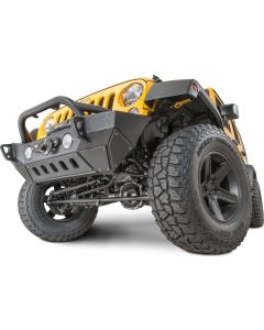 Smittybilt  XRC Gen2 Front Bumper in Textured Black with Quadratec LED Fog Lights Kit for 07-18 Jeep Wrangler JK