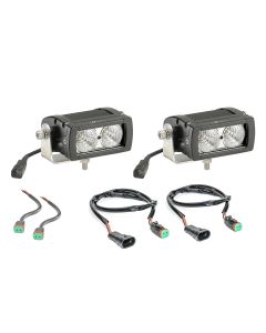 Quadratec  Hi Performance 4" Rectangular LED Light Kit for 07-09 Jeep Wrangler JK