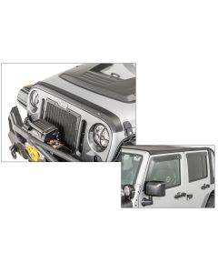 AVS 56034060 Aeroskin and Ventvisor Combo Kit in Matte Black for 07-18 Jeep Wrangler JK Unlimited