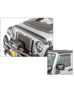 AVS 56020060 Aeroskin and Ventvisor Combo Kit in Matte Black for 07-18 Jeep Wrangler JK