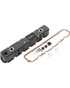OMIX 17401.21 Black Aluminum Valve Cover for 81-86 Jeep CJ with 4.2L