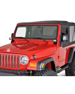 Quadratec  4" Rectangular LED Lights with Wiring Harness & Windshield Mount Brackets for 97-06 Jeep Wrangler TJ & Unlimited