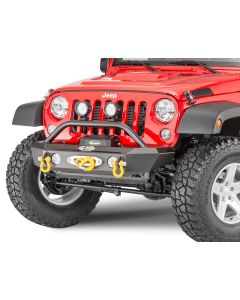 LoD Offroad JFB0737 Signature Series Shorty Front Winch Bumper with Bull Bar for 07-18 Jeep Wrangler JK for Warn PowerPlant Winch