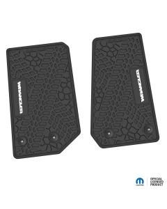 14-18 Jeep JK 2 Dr Front -Tire Tread/Scorched Earth Scene w/ Wrangler Insert - Black w/ White Insert