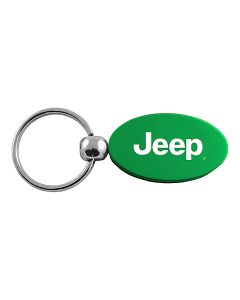 Automotive Gold  Jeep Logo Oval Keychain 