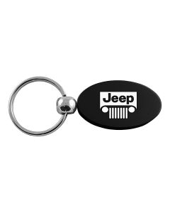 AUG OVAL KEY CHAIN BLK JEEP GRILL
