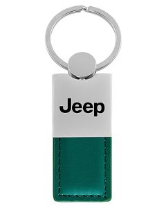 Automotive Gold  Jeep Logo Leather Duo Keychain 