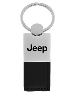 AUG JEEP DUO LEATHER KEY FOB BLK