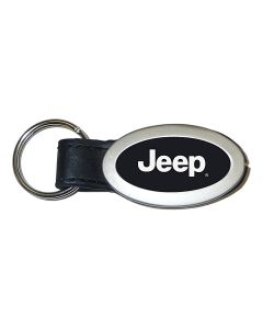 AUG OVAL LEATHER KEY CHAIN BLACK