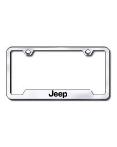 Automotive Gold  Laser Etched Cut-Out Jeep Logo License Plate Frame 