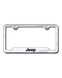 Automotive Gold  Laser Etched Cut-Out Jeep Logo License Plate Frame 