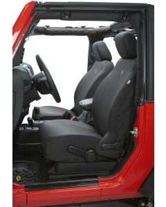 SEAT COVERS 07-12 FRONT PAIR BLACK DIA