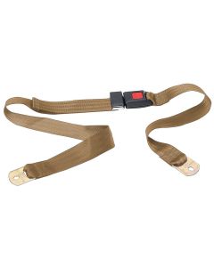 2POINT TAN LAPBELT NONRETRAC W/PUSH BTN