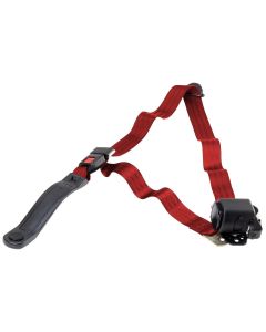 3POINT RED LAPBELT RETRCTBL W/PSH BTTN W