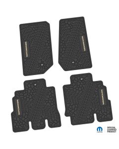 07-13 Jeep JKU 4 Dr Front and Rear -Tire Tread/Scorched Earth Scene w/ Wrangler Insert - Black w/ Tan Insert