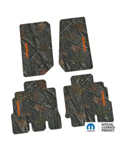 07-13 Jeep JKU 4 Dr Front and Rear -Tire Tread/Scorched Earth Scene w/ Rubicon Insert - Rugged Woods w/ Orange insert