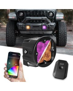 XKGLOW  2pc Fog Light C3 SAE Cube Light Kit with XKchrome Smartphone App 