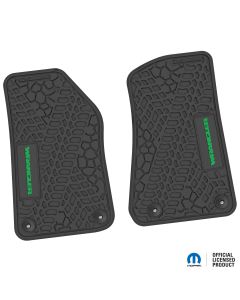 18-24 Jeep JL 2 Dr Front -Tire Tread/Scorched Earth Scene w/ Wrangler Insert - Black w/ Green Insert