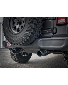 aFe Power  Rebel Series 2.5" 409 Stainless Dual Outlet Cat-Back Exhaust System for 18-20 Jeep Wrangler JL with 3.6L