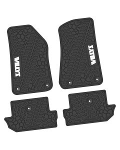 18-24 Jeep JL 2 Dr Front and RearTire Tread/Scorched Earth Scene w/ Willys Insert - Black w/ White Insert