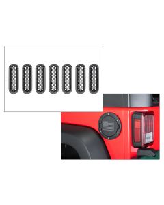 15006 3008 - TACTIK NON-LOCKING FUEL DOOR W/FLAG AND BLACK SNAP ON GRILLE INSERTS JK