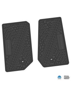 FlexTread  Tire Tread/Scorched Earth Scene Front Floor Liners with WRANGLER Logo for 07-18 Jeep Wrangler JK