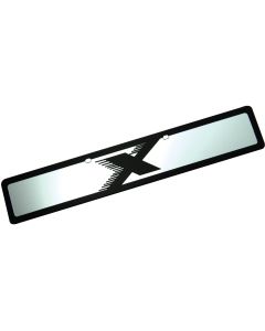 WRANGLER X LOGO ON BLK LICENSE PLATE