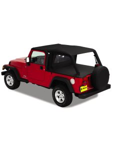 Bestop 52544-35 Header Safari Bikini Top in Black Diamond for 04-06 Jeep Wrangler TJ Unlimited