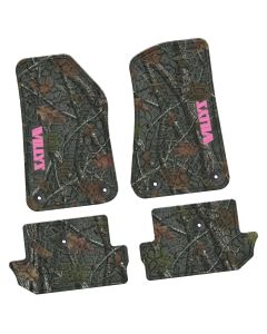 18-24 Jeep JL 2 Dr Front and RearTire Tread/Scorched Earth Scene w/ Willys Insert - Rugged Woods w/ Pink insert