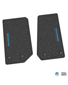 14-18 Jeep JK 2 Dr Front -Tire Tread/Scorched Earth Scene w/ Wrangler Insert - Black w/ Light Blue Insert