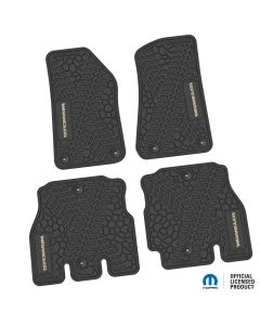 18-24 Jeep JLU 4 Dr Front and Rear -Tire Tread/Scorched Earth Scene w/ Wrangler Insert - Black w/ Tan Insert
