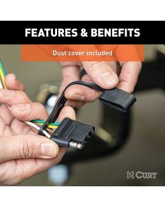 CURT  Custom Wiring Harness, 4-Way Flat Output for 21-25 Ford Bronco 