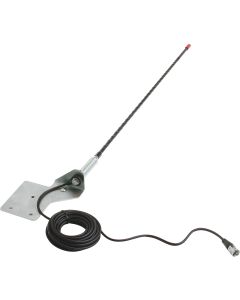 Quadratec  Stainless Steel CB Antenna Mount with CB Antenna for 76-02 Jeep CJ & Wrangler - Rear Passenger Mount