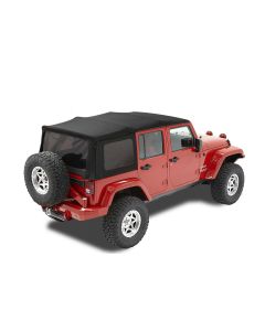 Bestop 79847-17 Twill Replace-a-top Soft Top with Tinted Windows without Doors in Black for 10-18 Jeep Wrangler Unlimited JK 4 Door