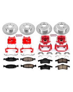 Power Stop KC2148 Front & Rear Z23 Evolution Sport Performance 1-Click Brake Kit with Calipers for 99-02 Jeep Grand Cherokee WJ with Teves Calipers