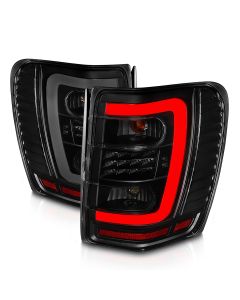 LED TAIL LIGHTS W/ LIGHT BAR BLACK HOUSING SMOKE LENS 99-04 GRAND CHEROKEE